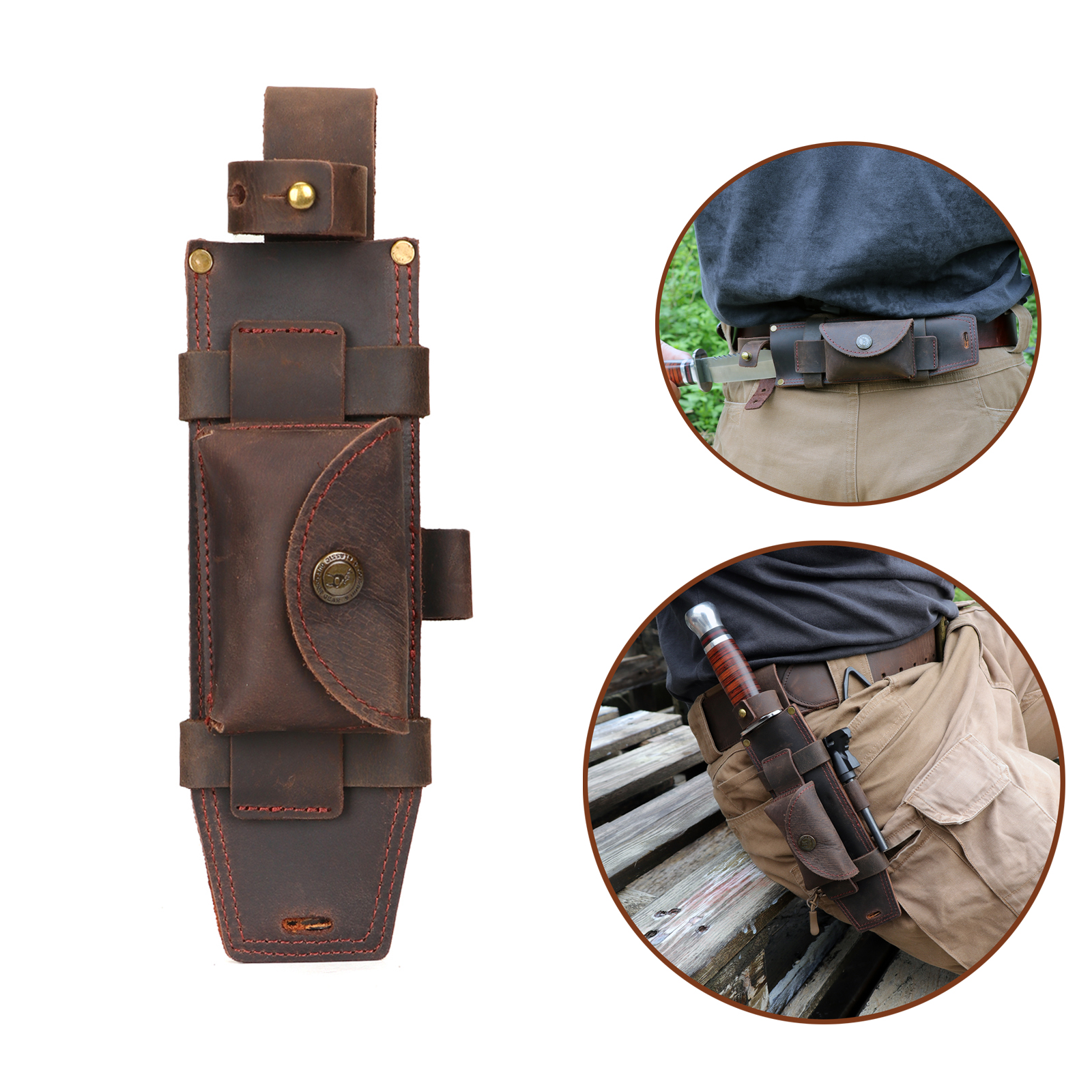 Tourbon Camping Leather thKnif - Bushcraft Knife Fixed review and price