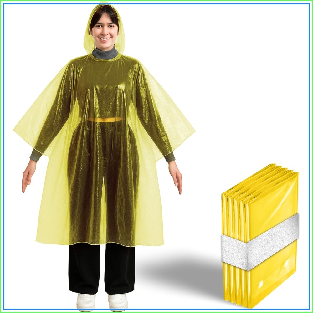 Disposable Yellow Rain Ponchos - Emergency Poncho Rain review and price