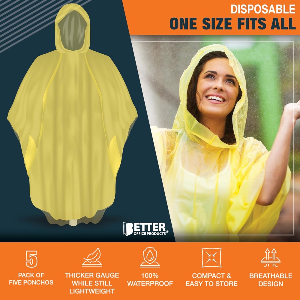 Disposable Yellow Rain Ponchos - Emergency Poncho Rain review and price