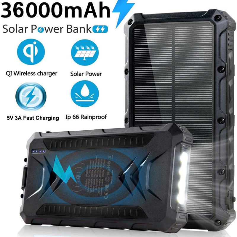 36000mAh Solar Power Bank Fast - Solar Emergency Charger review and price
