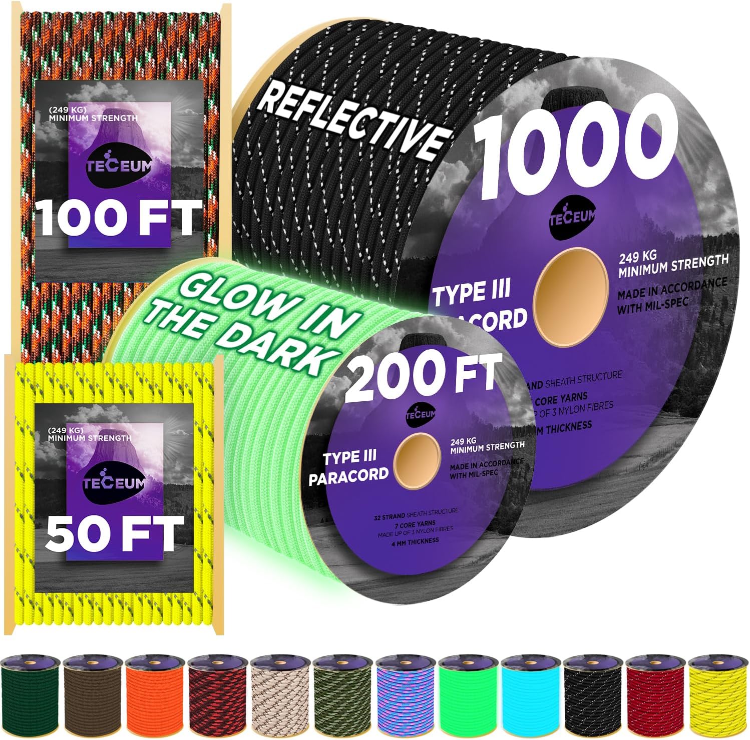 Reflective Paracord Rope 1000f - Para Cord 1000Ft review and price