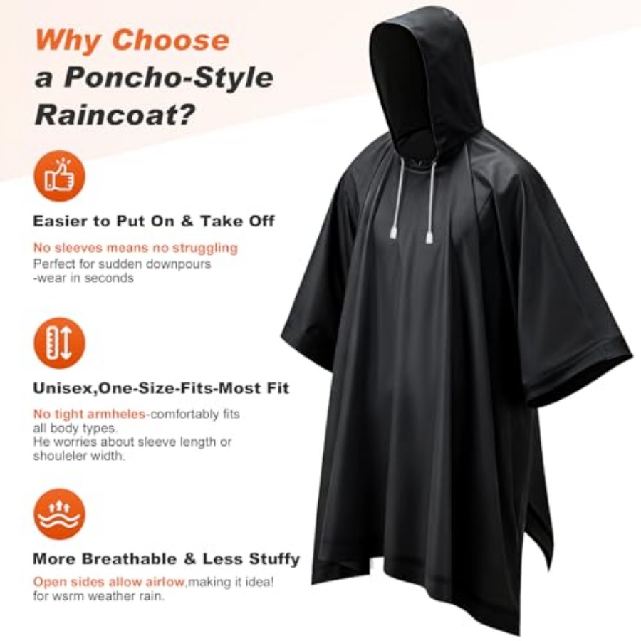 8 Pack Hooded Rain Ponchos for - Emergency Poncho Rain review and price