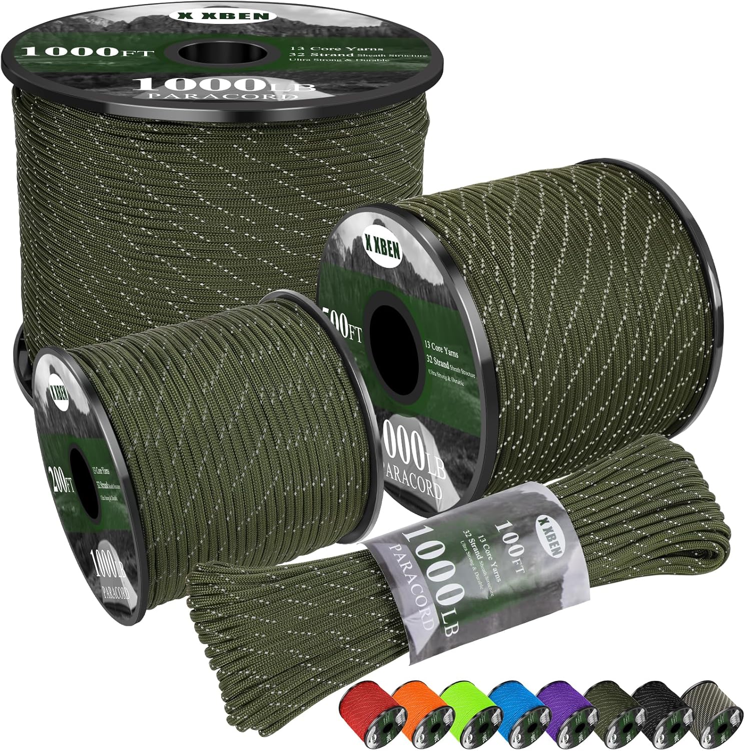 1000lb Reflective Paracord 4mm - Para Cord 1000Ft review and price