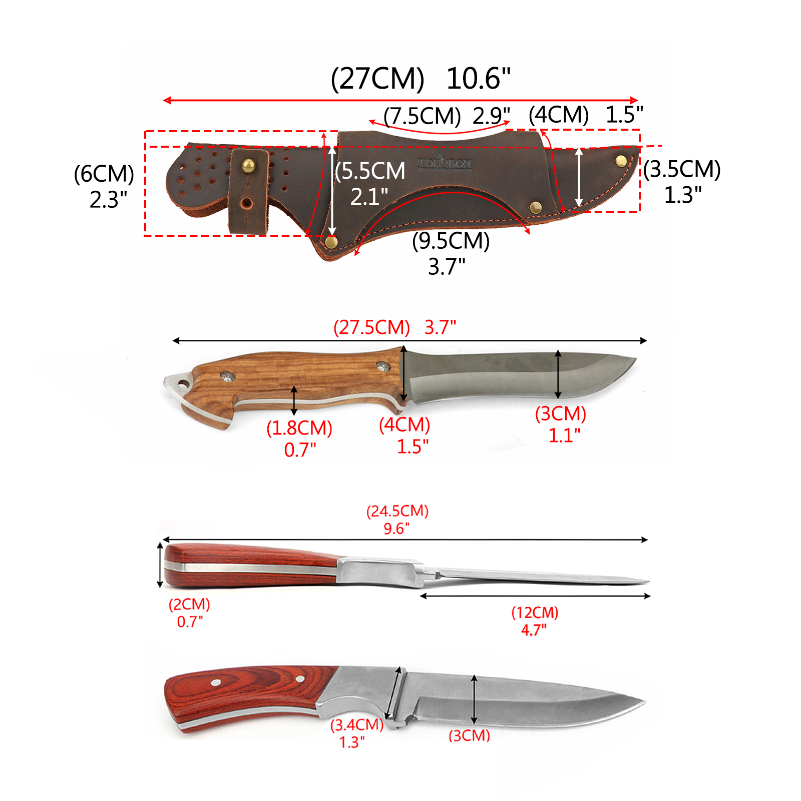 Tourbon Leather Tool Fixed Bla - Bushcraft Knife Fixed review and price