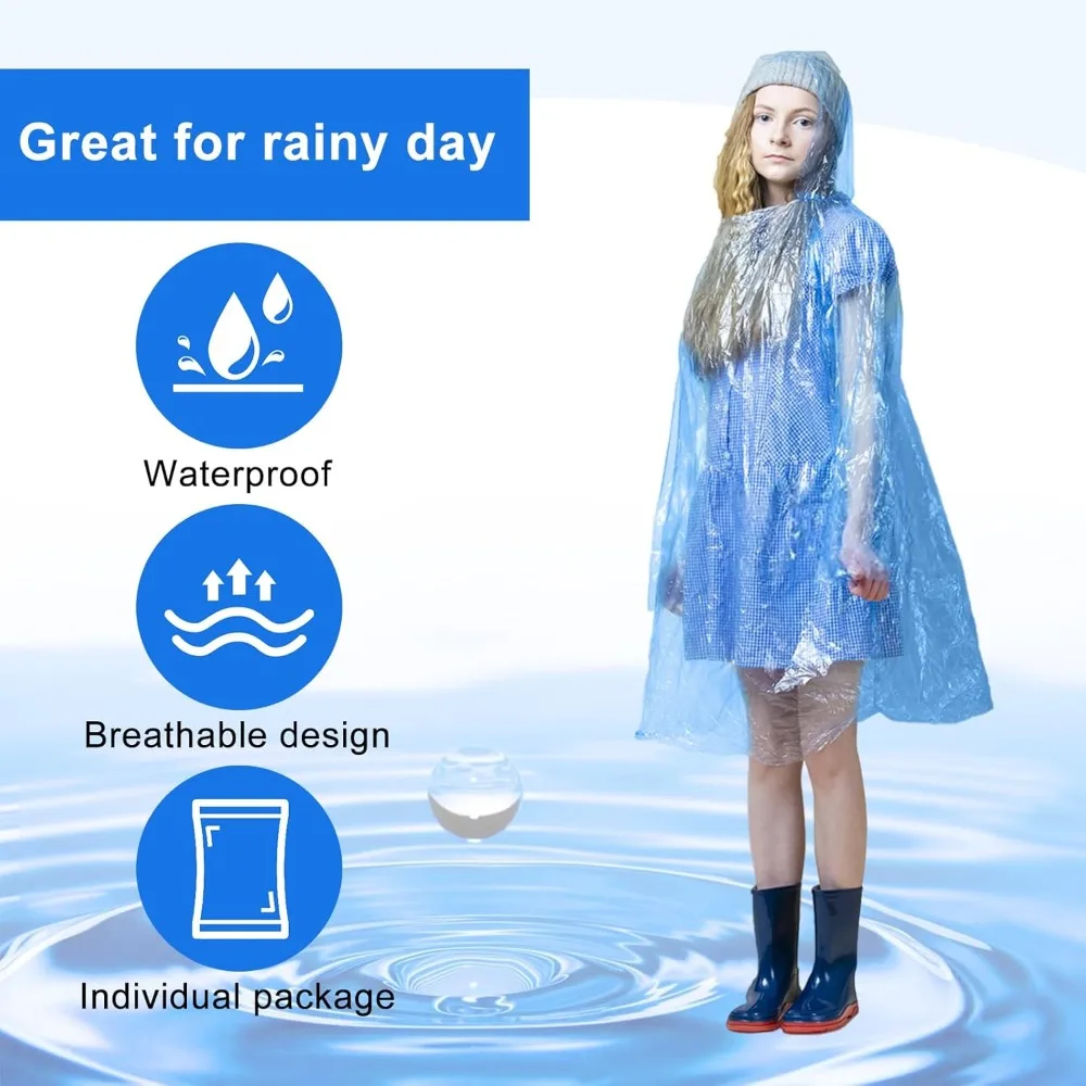 twoworld 30 Pcs Disposable Rai - Emergency Poncho Rain review and price