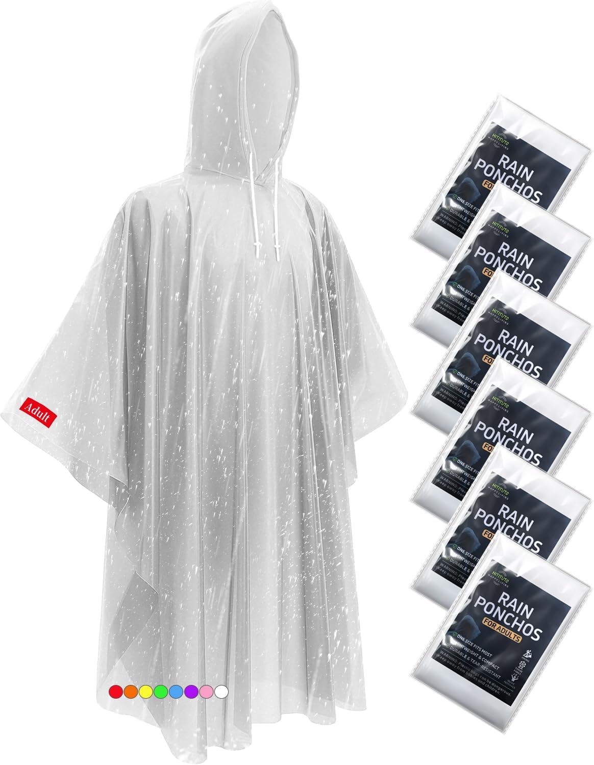 Extra Long Rain Ponchos for Ad - Emergency Poncho Rain review and price