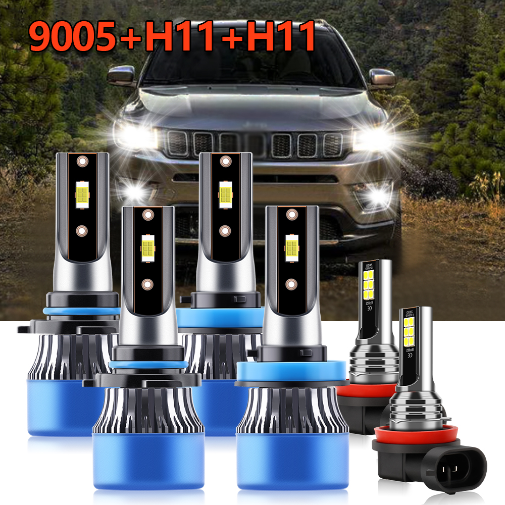 6x Combo LED Headlight 9005 H1 - Compass Lensatic review and price