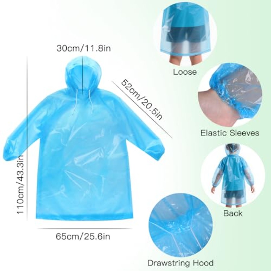 GAOHUI 4/6 Pack Disposable Rai - Emergency Poncho Rain review and price