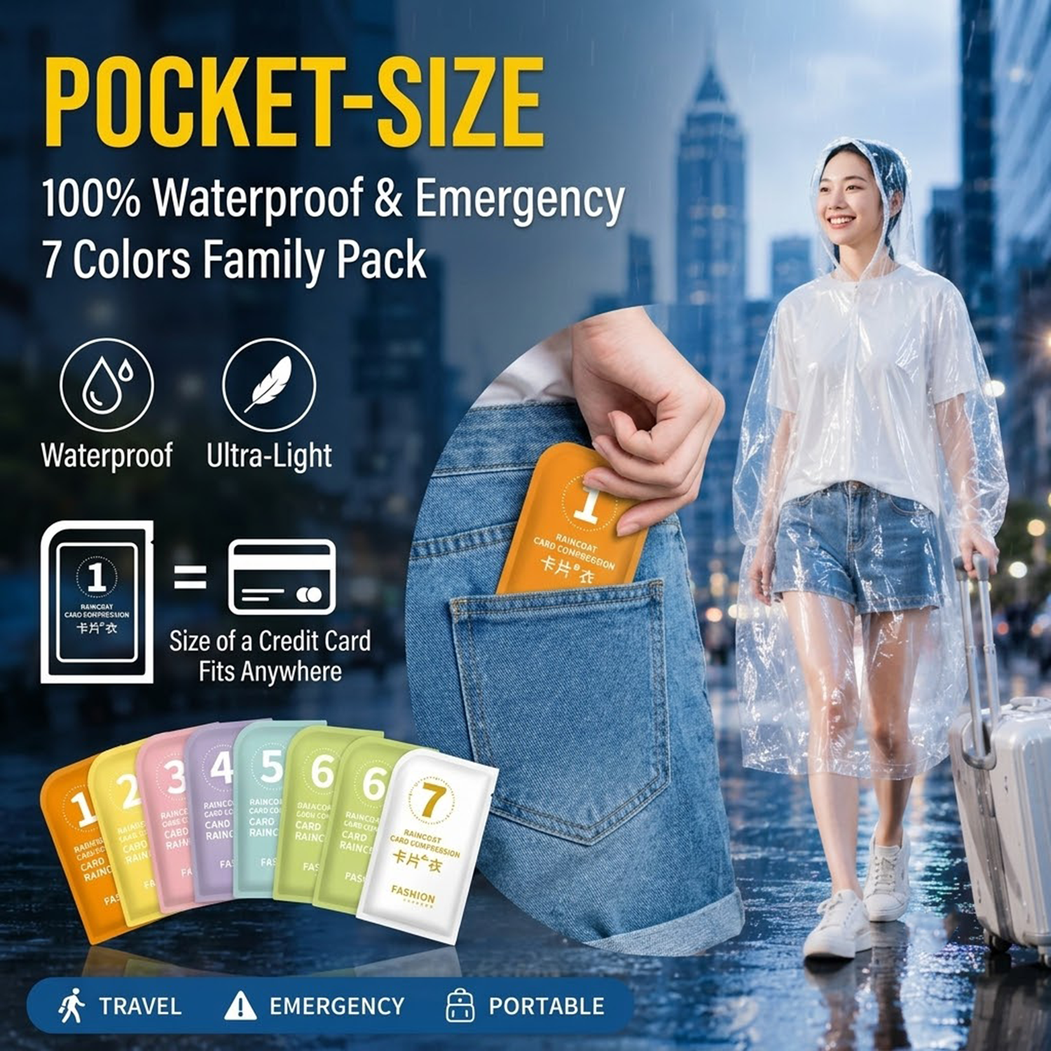 Unisex Portable Card Disposabl - Emergency Poncho Rain review and price