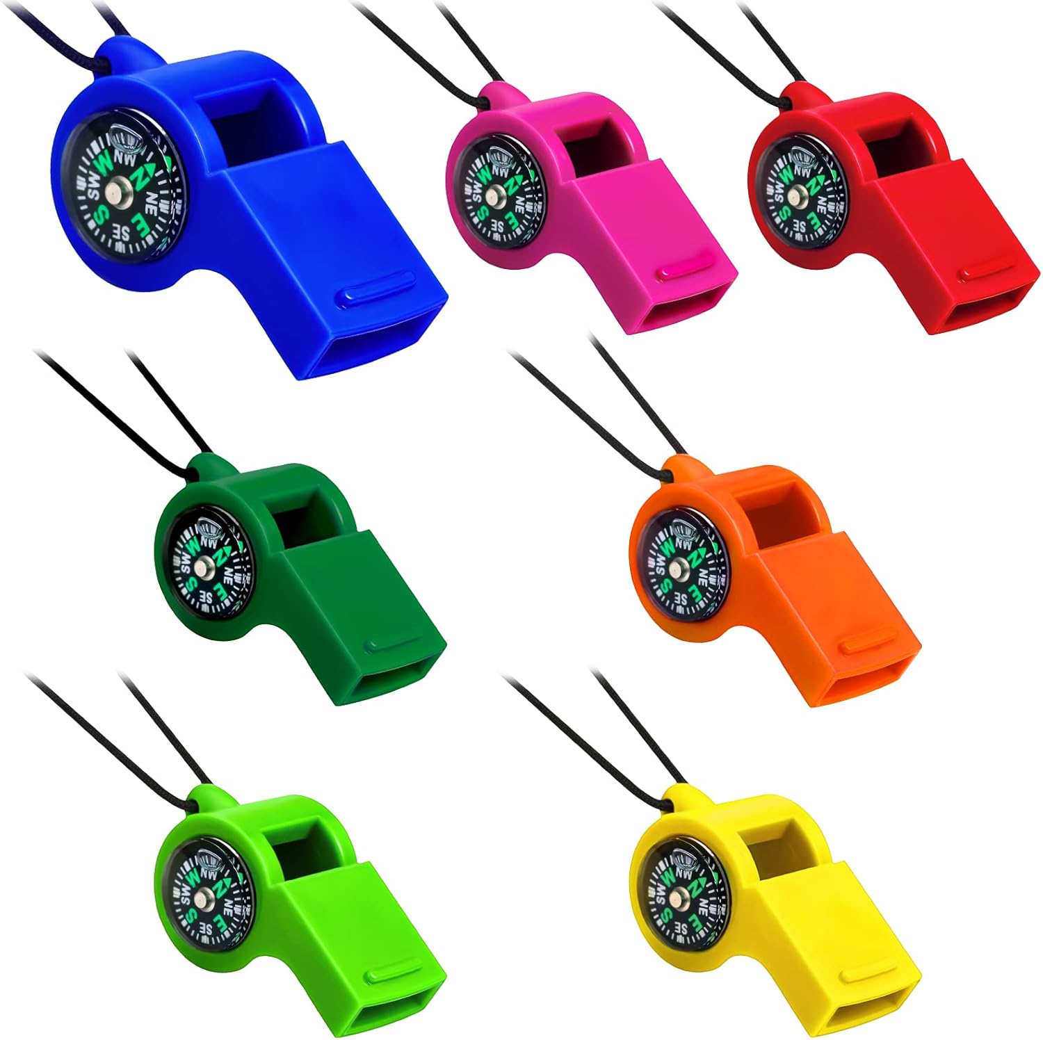 7 Pack 2-in-1 Whistle Compass  - Emergency Whistle Loud review and price