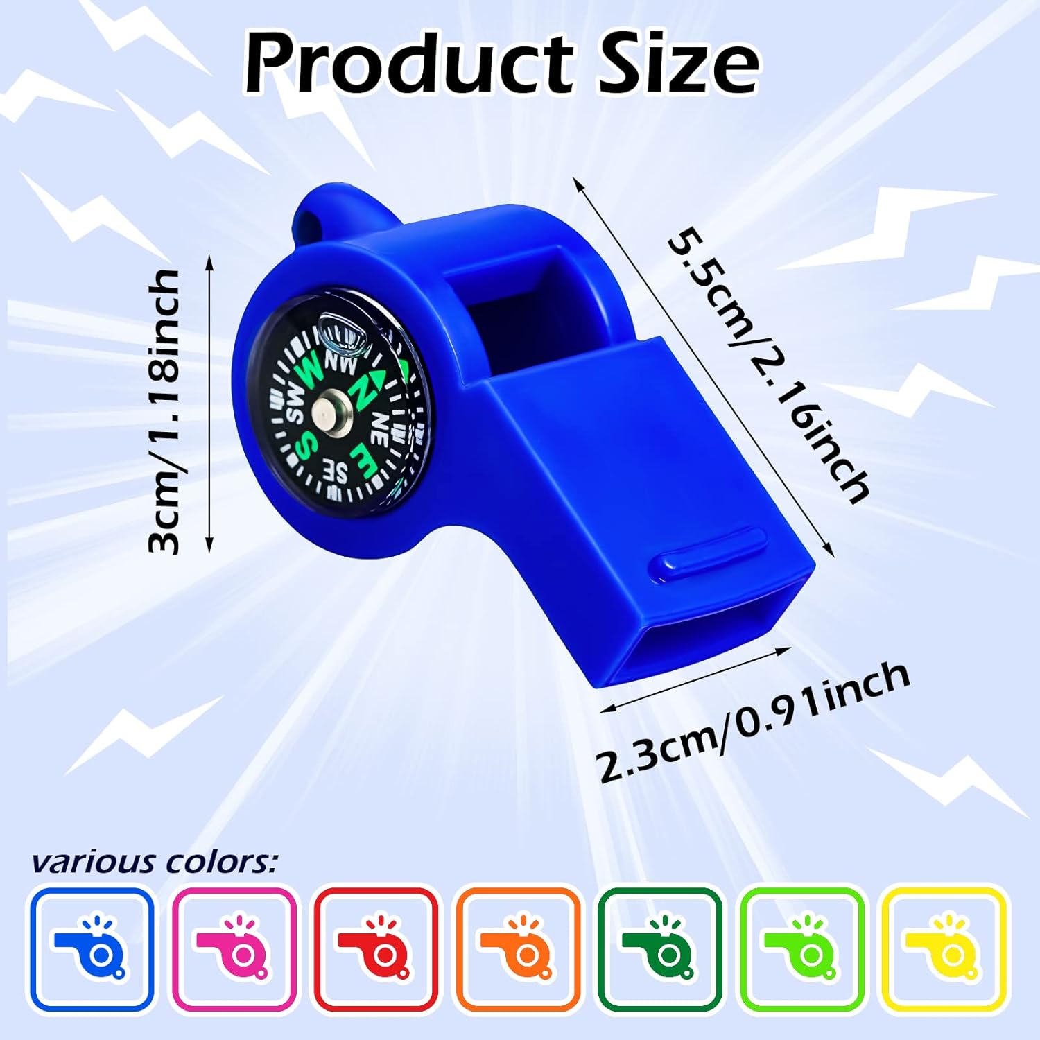 7 Pack 2-in-1 Whistle Compass  - Emergency Whistle Loud review and price