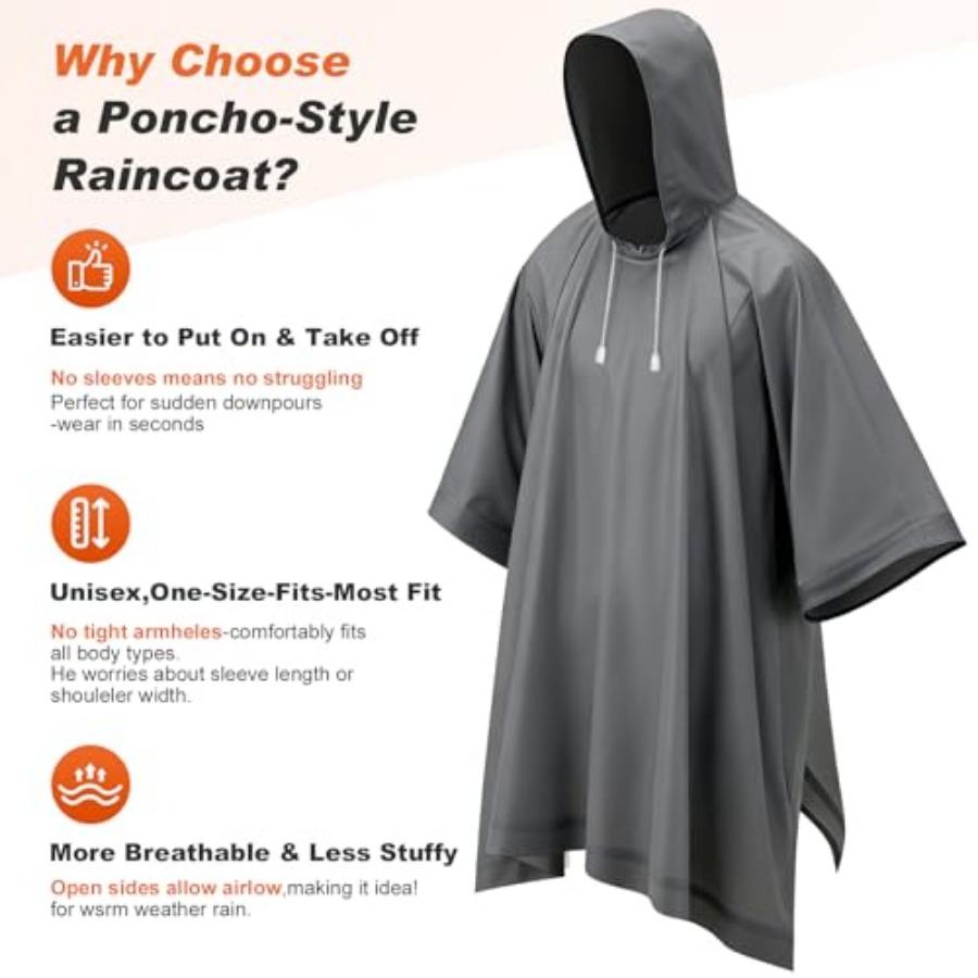 8 Pack Hooded Rain Ponchos for - Emergency Poncho Rain review and price