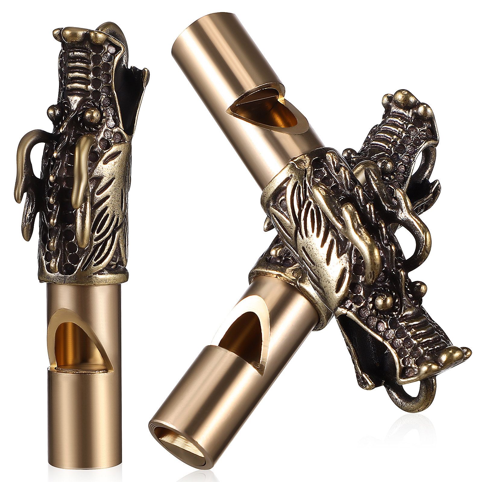 3Pcs Dragon Whistles Brass Ret - Emergency Whistle Loud review and price