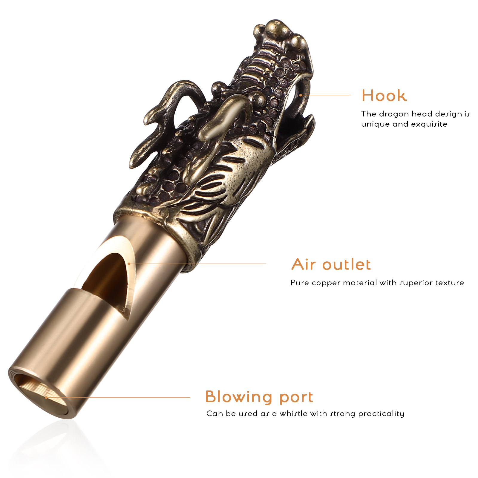 3Pcs Dragon Whistles Brass Ret - Emergency Whistle Loud review and price