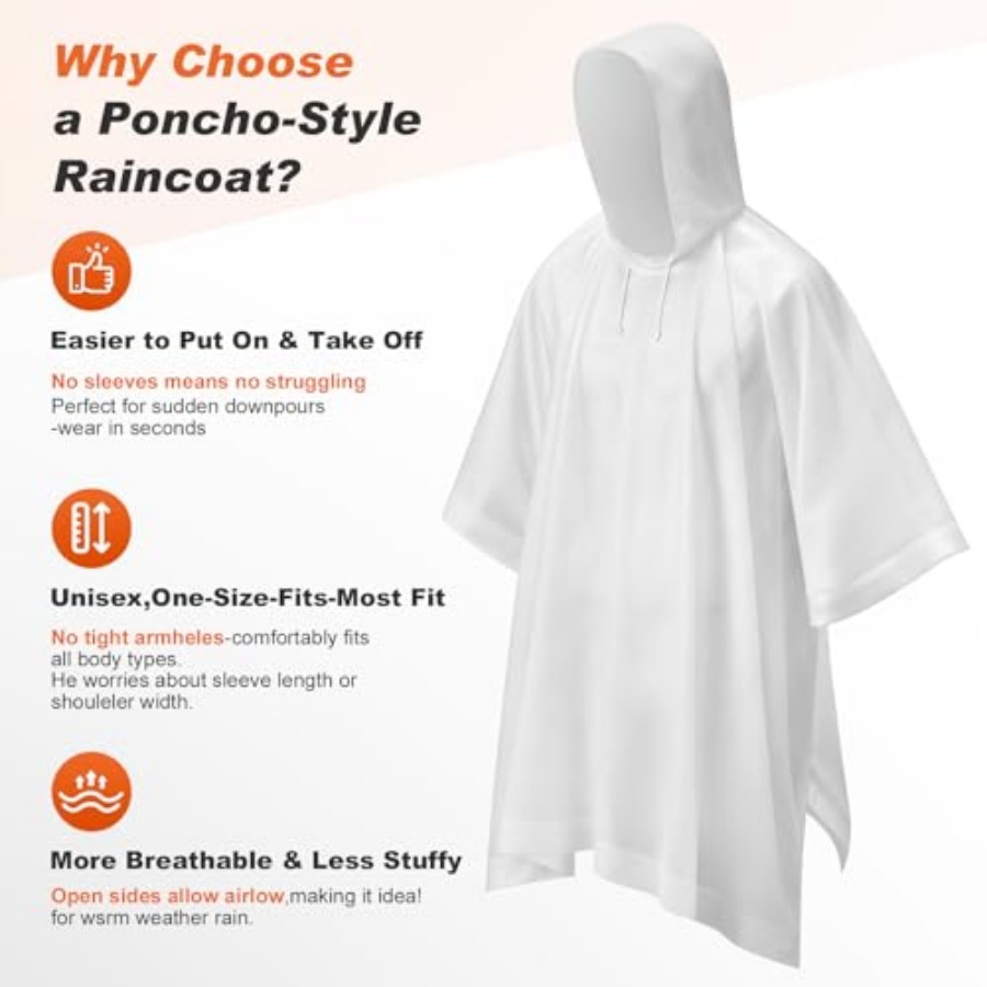8 Pack Hooded Rain Ponchos for - Emergency Poncho Rain review and price