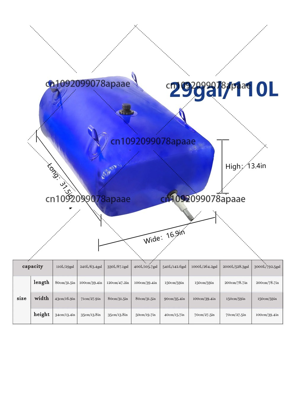 110L PVC Water Storage Bag, Po - Water Bag Collapsible review and price