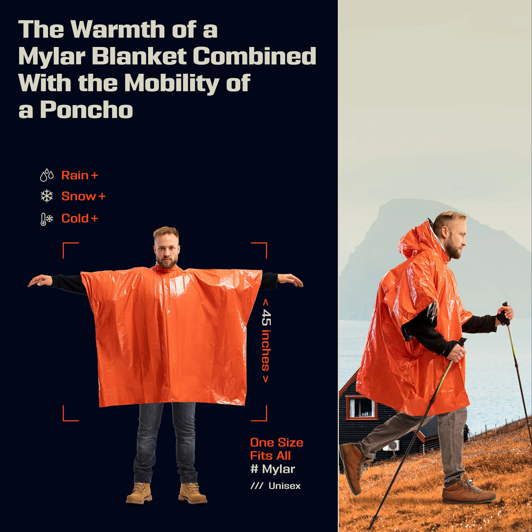 Emergency Rain Poncho with Hoo - Emergency Mylar Tent review and price